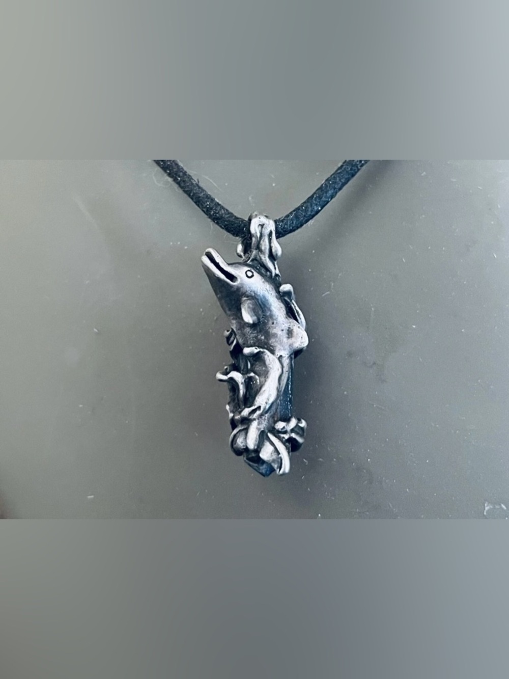 Raw Amethyst Healing Crystal Dolphin Necklace